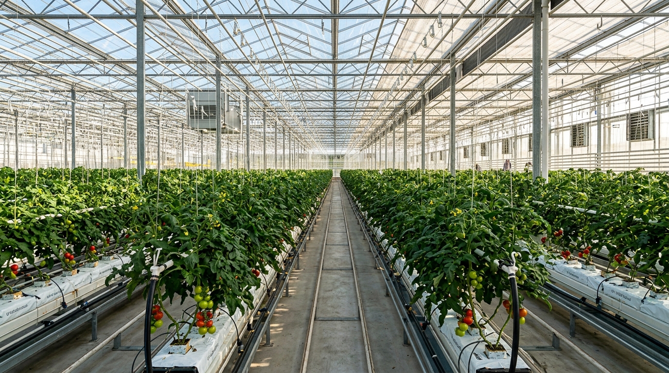 High-Tech Greenhouse Vine Crops